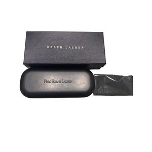 Polo Ralph Lauren Sunglasses Case Black Hard Leather Eyeglasses NEW‎